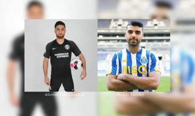 Iranische Teamspieler auf der Seite des Volkes