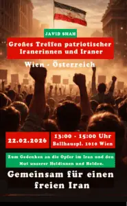Demo: Sonntag 22. Februar 2026, 13:00 Uhr Heldenplatz in Wien