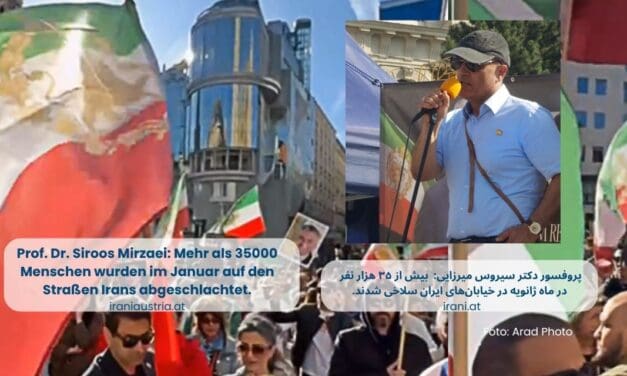 Prof. Dr. Siroos Mirzaei bei der Versammlung patriotischer Iraner in Österreich – Sonntag, 7. Juni 2026