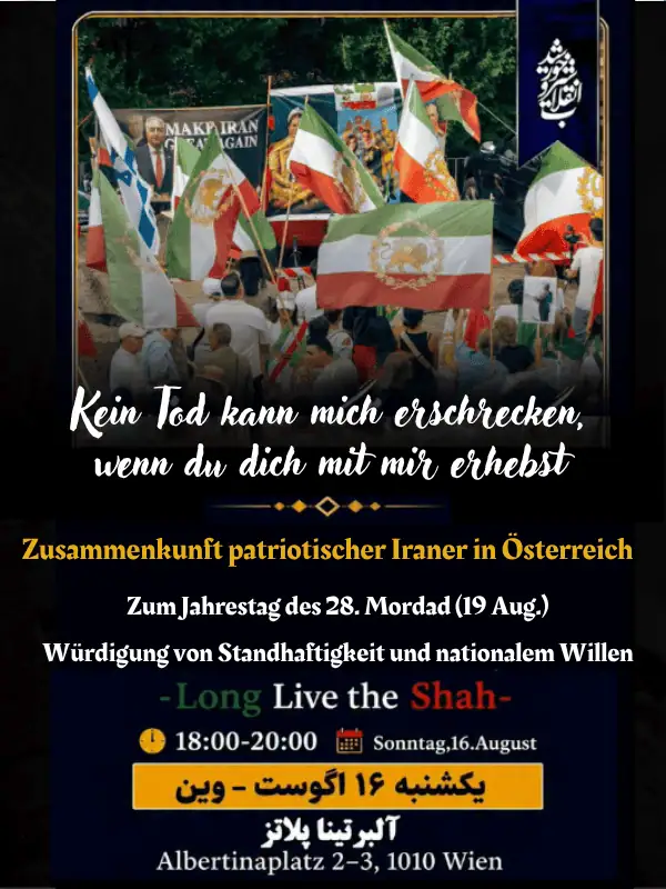 Patriotische Zusammenkunft iranischer Gemeinschaft in Österreich – Wien, 16.08.2026