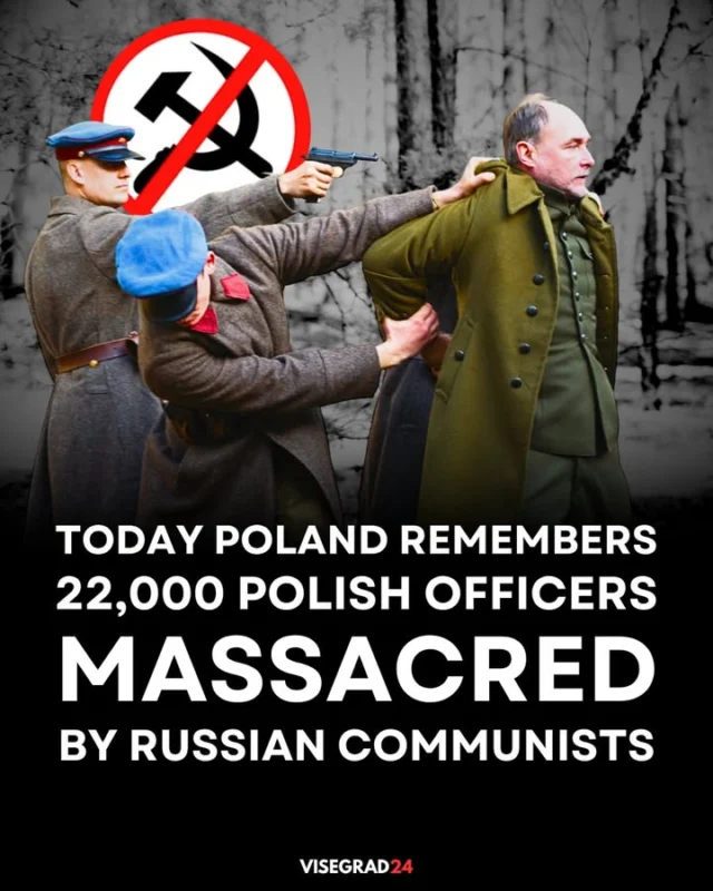 Heute ist in Polen der Gedenktag an Katyn. Am 13. April 1943 wurde bekannt, dass 22.000 polnische Offiziere, Polizisten und Intellektuelle von russischen Kommunisten ermordet wurden, nachdem sie nach dem sowjetischen Einmarsch in Polen 1939 gefangen genommen worden waren. Nach dem Einmarsch der Sowjetunion befahl Stalin dem NKWD, die fähigsten Männer der polnischen Gesellschaft zusammenzutreiben und sie im Wald von Katyn in Russland massakrieren zu lassen. Jahrzehntelang leugnete die Sowjetunion die Verantwortung und schob die Schuld für das Massaker den deutschen Nationalsozialisten zu – eine Position, die bis 1990 beibehalten wurde, als die sowjetische Regierung die Rolle des NKWD bei dem Massaker offiziell anerkannte. Das Ereignis bleibt ein bedeutendes und düsteres Kapitel in der Geschichte des Zweiten Weltkriegs und der polnisch-russischen Beziehungen. Ruhet in Frieden, ihr Helden.